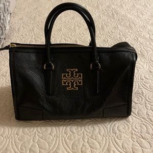 Tory Burch black leather satchel.